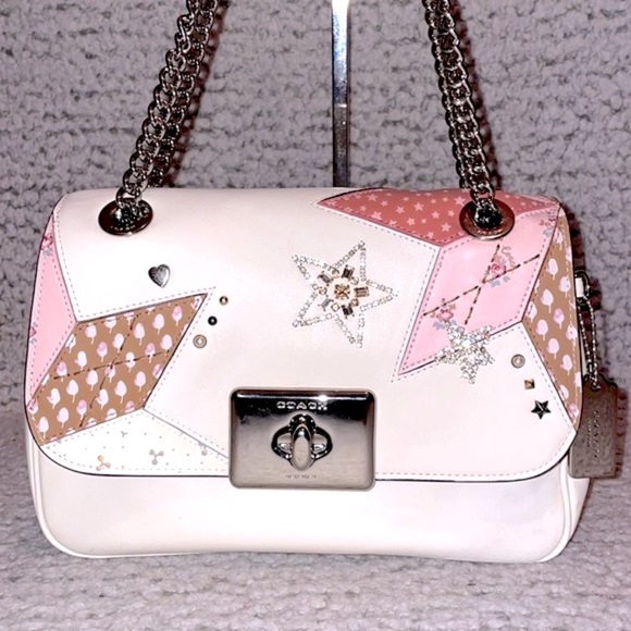 New Coach Cassidy Star Patchwork Embellished Chain Crossbody Bag Shoulder Purse - Picture 6 of 16